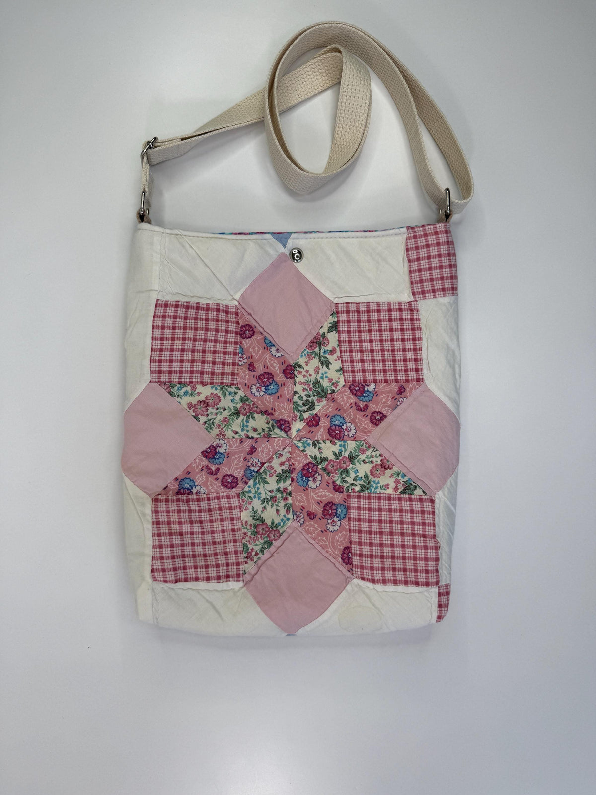 Upcycled Quilt Crossbody Tote Bag