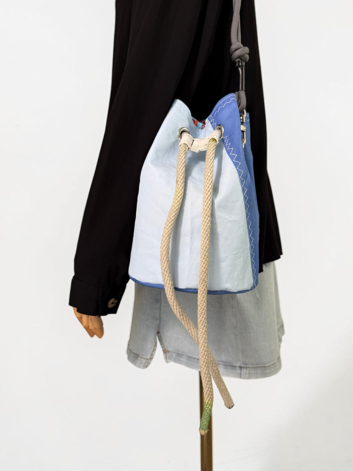 Upcycled Sailcloth Bucket Bag Crossbody Purse