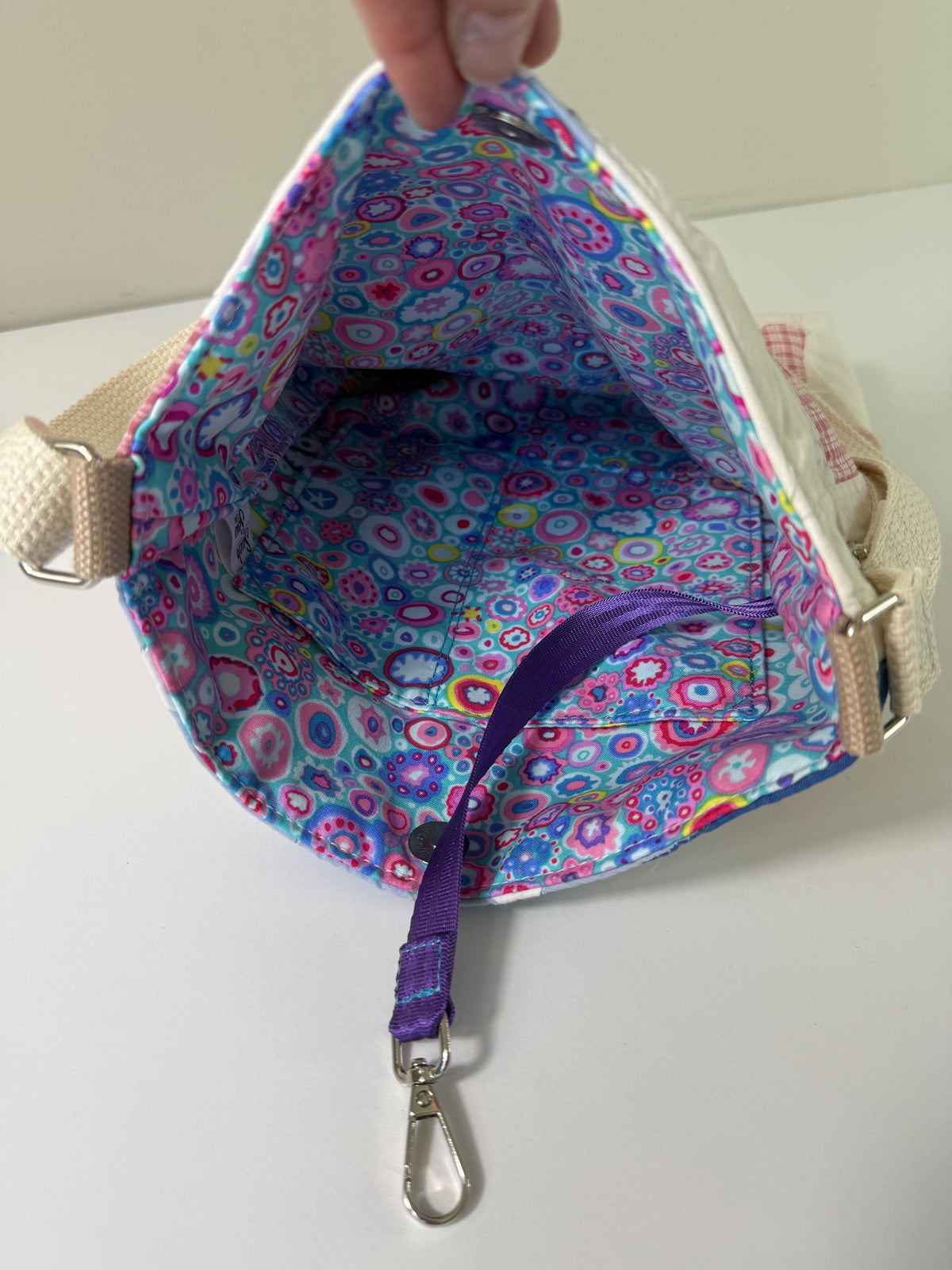 Upcycled Quilt Crossbody Tote Bag