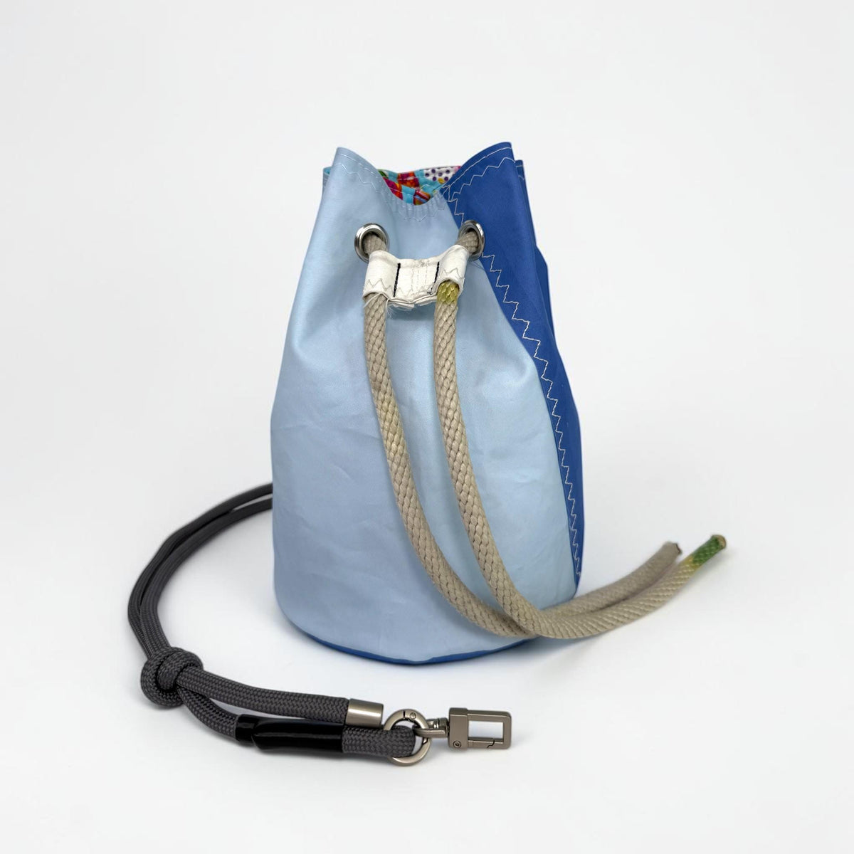 Upcycled Sailcloth Bucket Bag Crossbody Purse