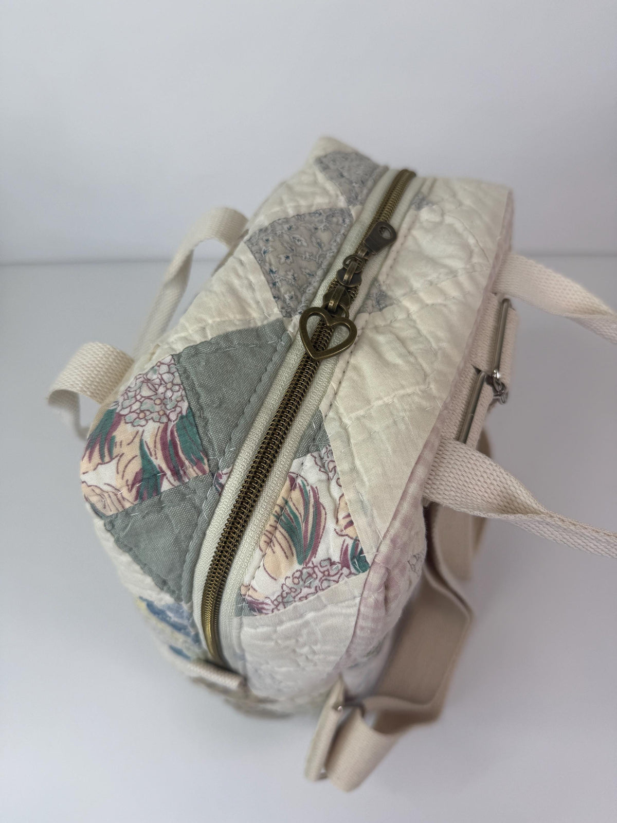 Upcycled Vintage Quilt Boxy Backpack Tote