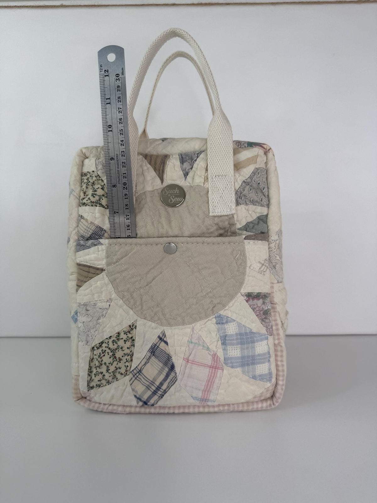 Upcycled Vintage Quilt Boxy Backpack Tote