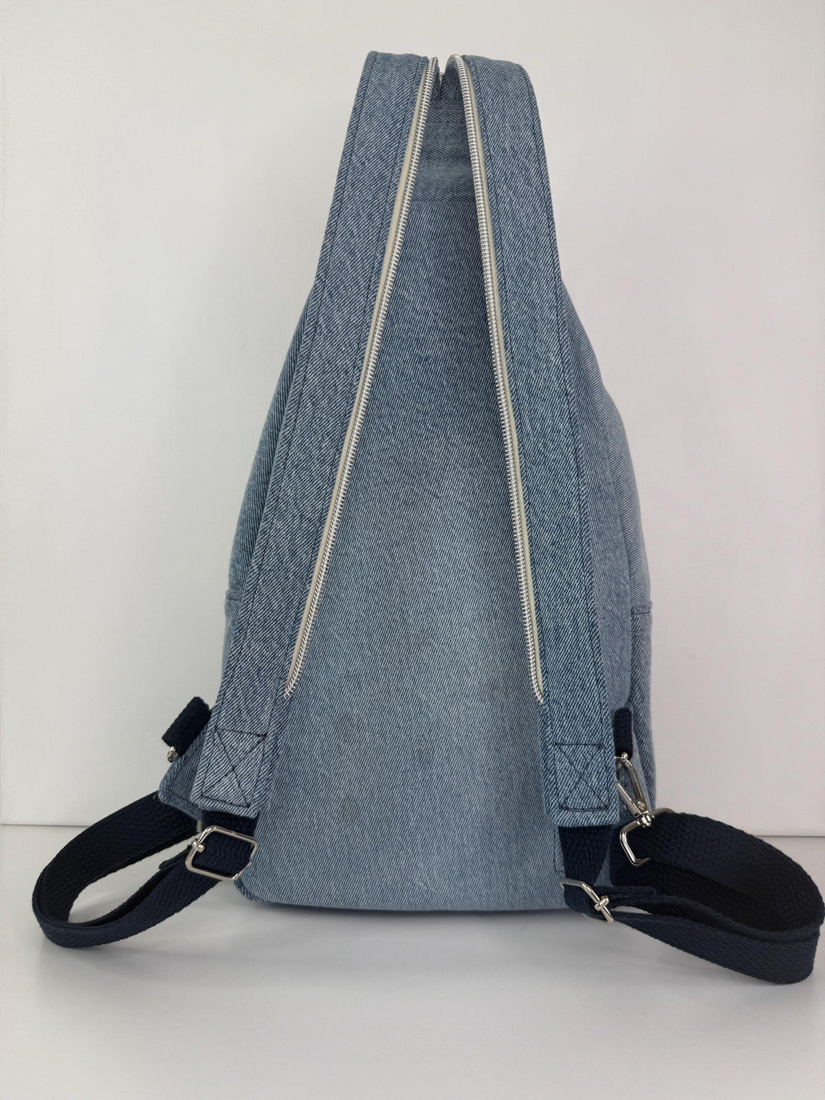 Upcycled Vintage Quilt and Denim Convertible Sling Bag to Backpack