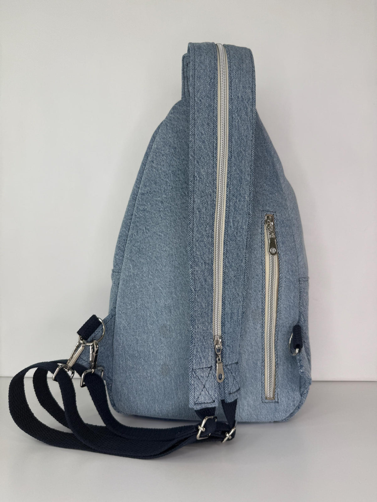 Upcycled Vintage Quilt and Denim Convertible Sling Bag to Backpack