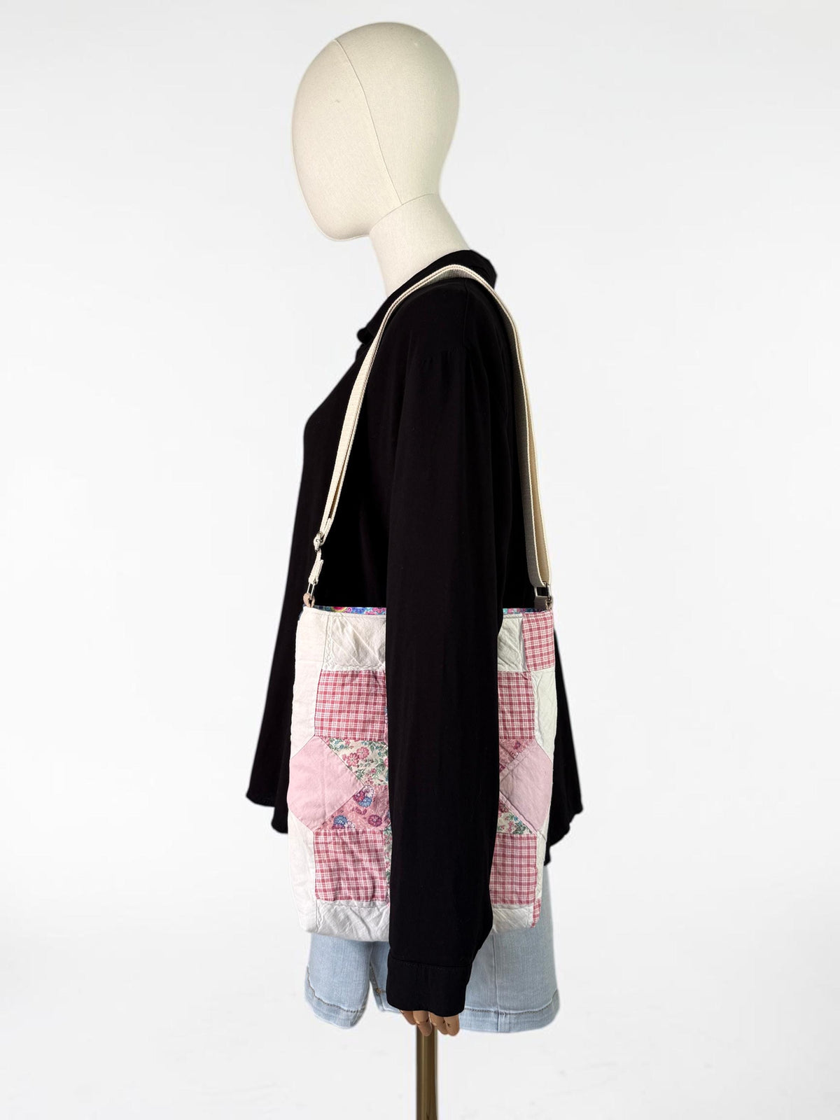 Upcycled Quilt Crossbody Tote Bag
