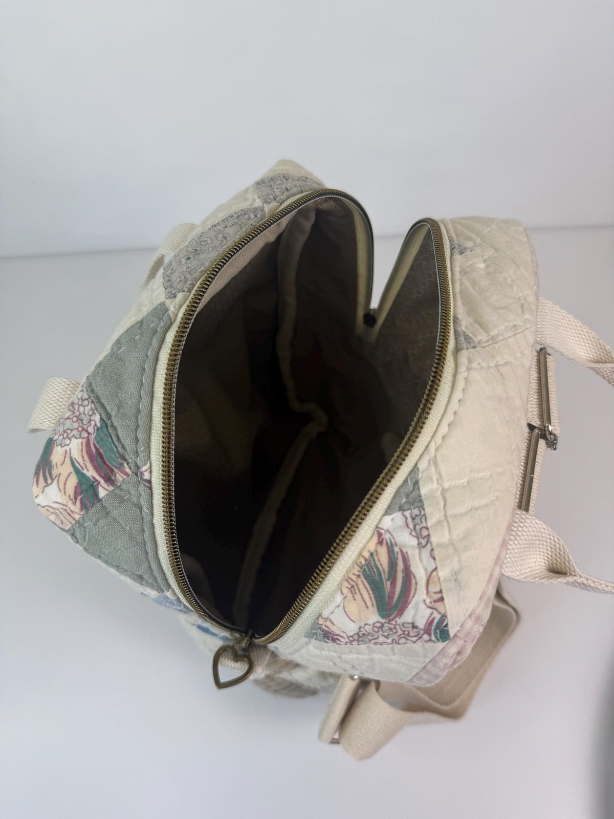 Upcycled Vintage Quilt Boxy Backpack Tote