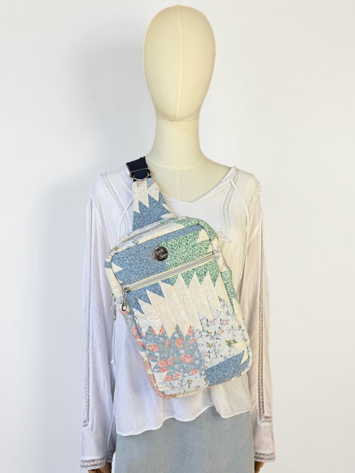 Upcycled Vintage Quilt Rectangular Sling Bag