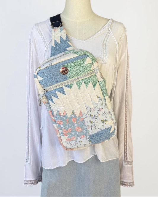 Upcycled Vintage Quilt Rectangular Sling Bag