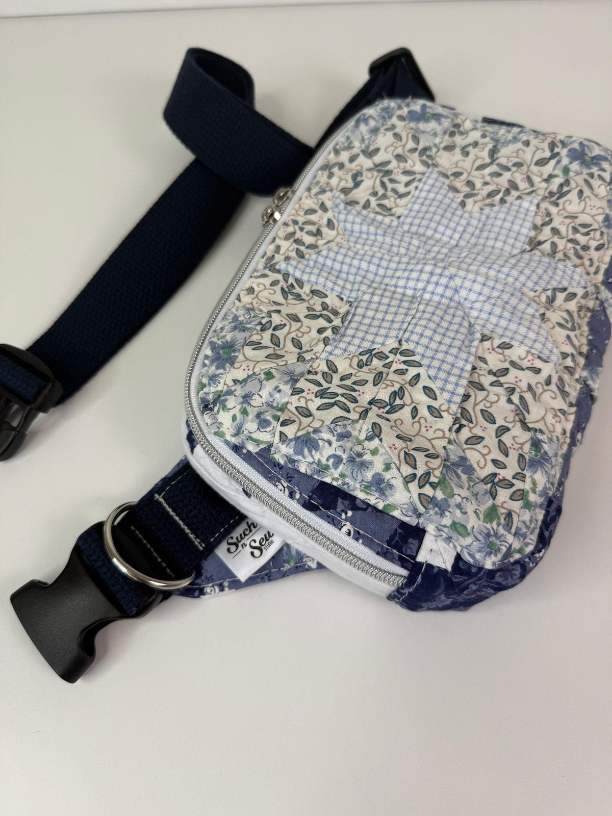 Large Upcycled Vintage Quilt Sling Bag Waist Pack